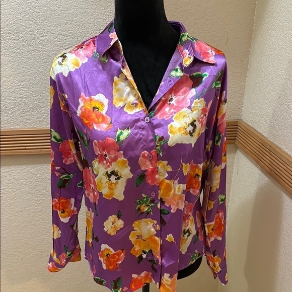 NWT Blashe Floral Purple Women's Top - Picture 4 of 7